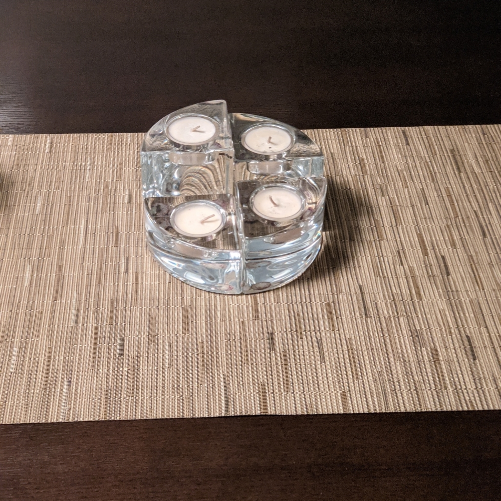 Four-piece crystal tea candle holders